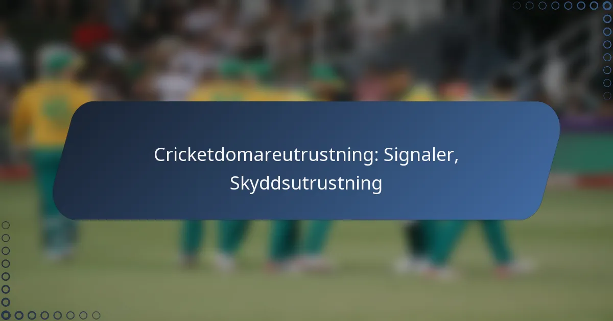 Cricketdomareutrustning: Signaler, Skyddsutrustning