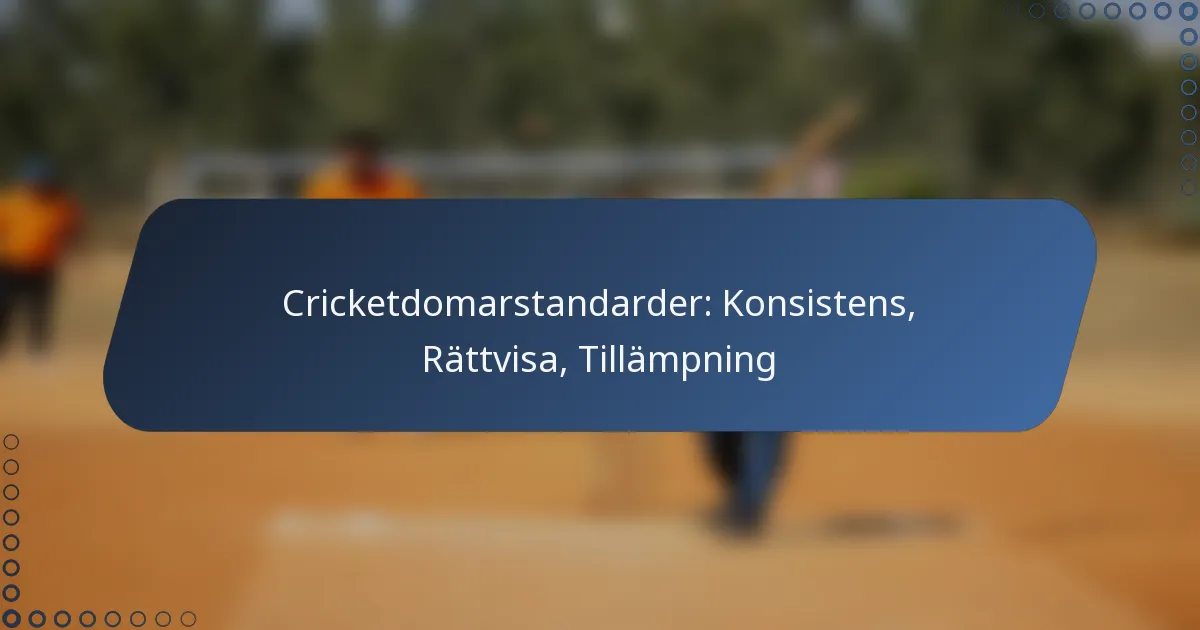 Cricketdomarstandarder: Konsistens, Rättvisa, Tillämpning
