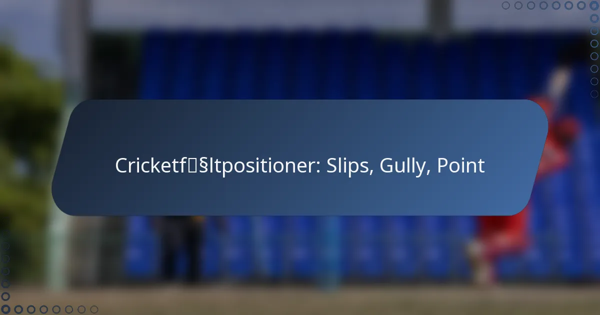 Cricketfältpositioner: Slips, Gully, Point