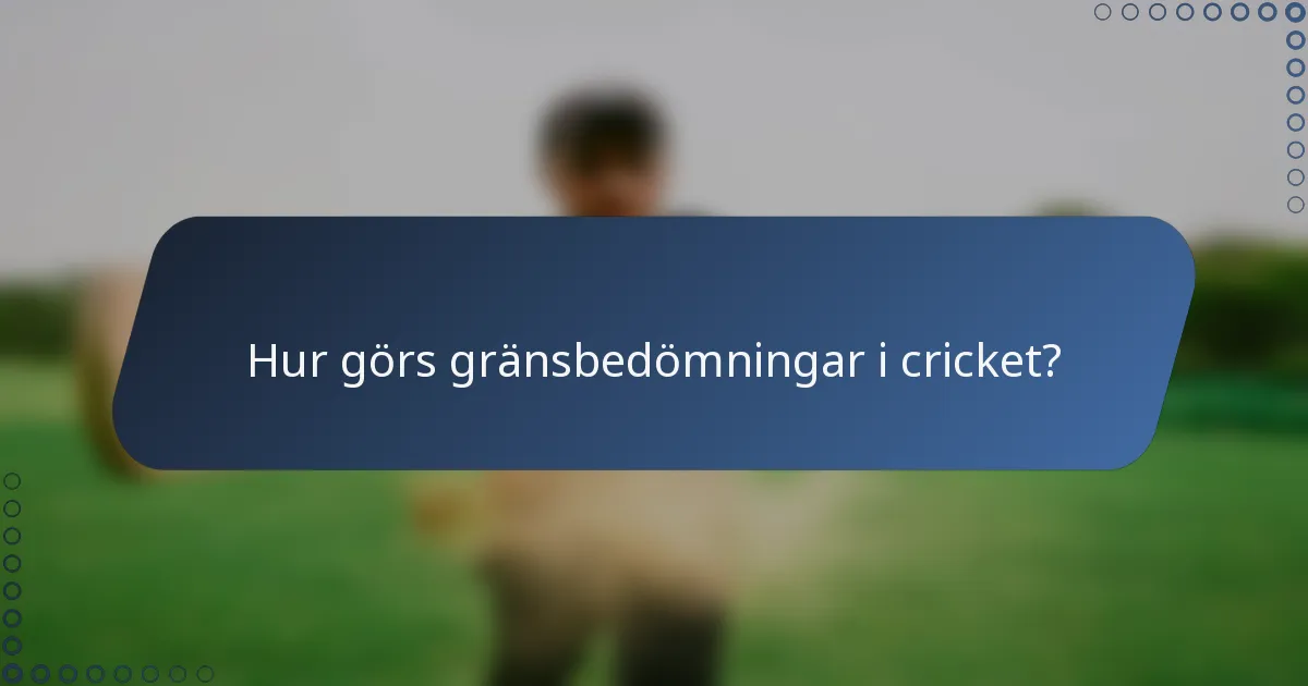 Hur görs gränsbedömningar i cricket?