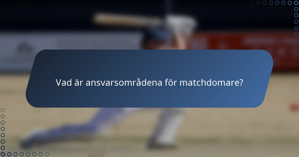 Vad är ansvarsområdena för matchdomare?