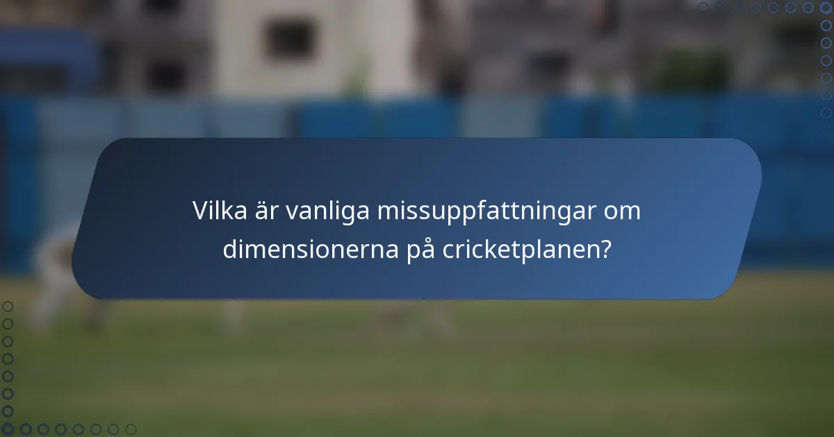 Vilka är vanliga missuppfattningar om dimensionerna på cricketplanen?