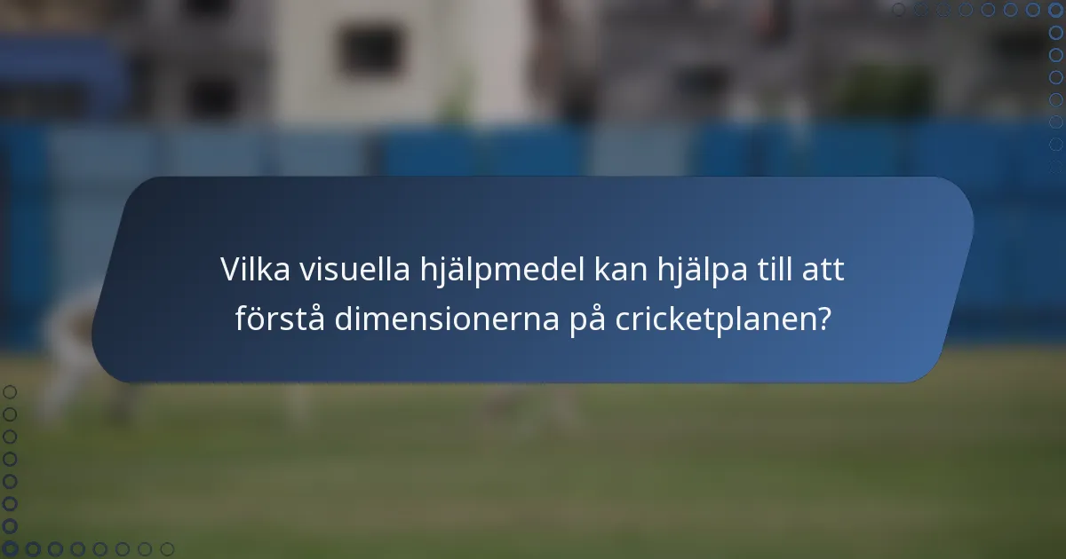 Vilka visuella hjälpmedel kan hjälpa till att förstå dimensionerna på cricketplanen?